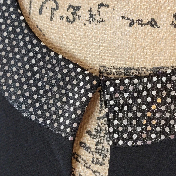 PERCEPTIONS PETITE Women's Embellished Collared Knit Cardigan Black Size 16P - Picture 13 of 14